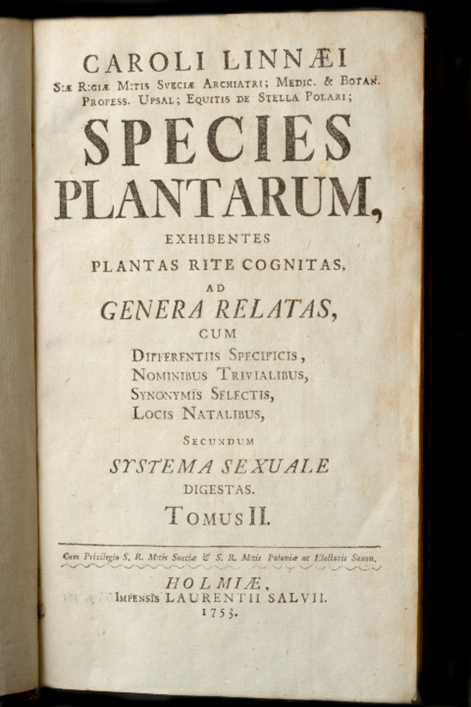 Species Plantarum från 1753 Foto: Christopher Reisborg